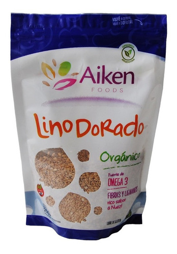 Semillas de lino dorado Aiken Foods orgánico sin tacc 250g