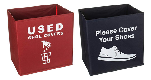 2 Pack Shoe Cover Boxes For Realtor, Home, Office. Blue...