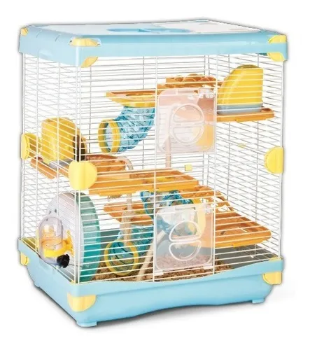 Jaula Para Hamster Rueda + Bebedero + Casa 36 X 27 X 42.5 Cm