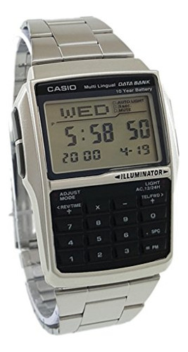 Reloj Casio Dbc-32d-1a Silver Databank Calculator Para Hombr