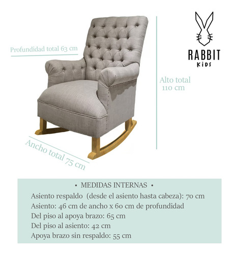 Imagen 3 de 10 de Sillon Mecedor Milano Ideal Amamantar Lino Base Lustre