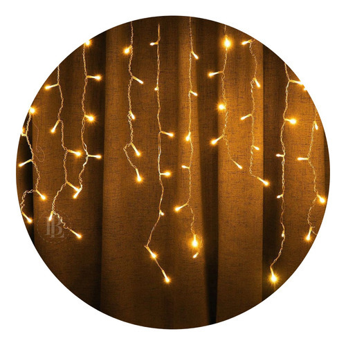 Cascata 200 Led Luz Natal Fixa 5 Metros Decoração C/emenda Cor Das Luzes Branco Quente-fio Branco 220v