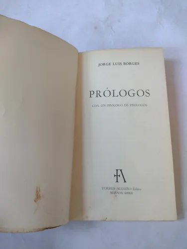 Libro Jorge Luis Borges Prologo Con Un Prologo De Prologos (Usado)