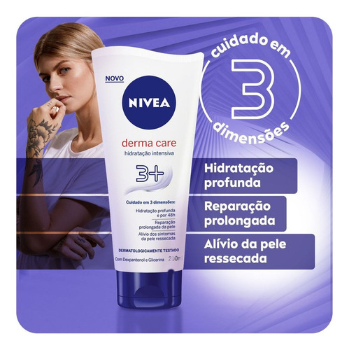 Tubão Grande Nive Hidratante Corporal Dermacare 200ml Nivea