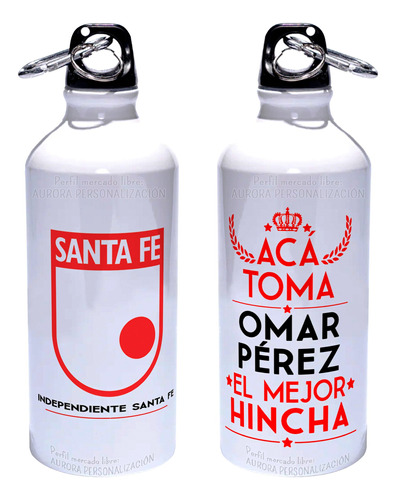 Caramañola Santa Fe Botilito Botella Aluminio 600ml