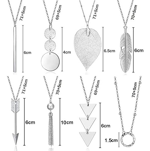 Yqziyou 8 Collares Largos Para Mujer ' Collar Con Colgante D