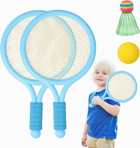 Badminton Raqueta De 2 De Tenis + 2 Para Niños Tenis