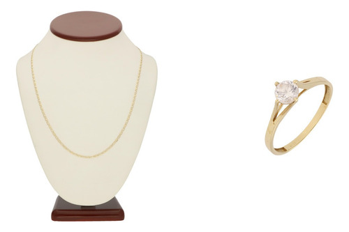 Imagen 1 de 3 de Juego De Anillo Y Cadena Tipo Gucci 10k Y 14k Oro