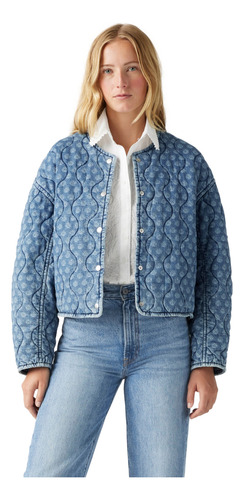 Chaqueta Mujer Rumer Quilted Liner Shrt Celeste Levis 001fr-0004