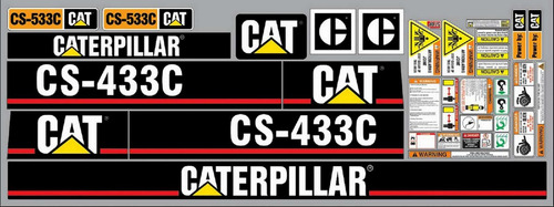 Calcomanías Caterpillar Cs533c Con Preventivos Originales