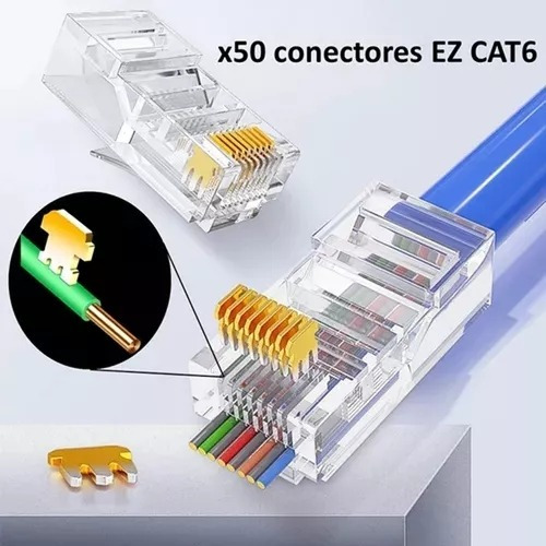 Kit Crimpeadora Ez Rj45 + 50 Conector Cat6 Prensa Anticorte