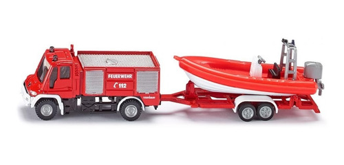 Camion Unimog Bomberos Con Trailer Y Bote - Siku Series 16