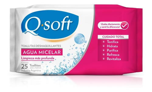 Toallitas Desmaquillantes Q-soft Agua Micelar (1 Paquete)