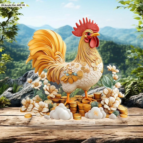 Decoración De Pollo Acrílico Decoración De Pascua 2d