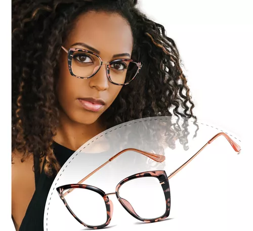 Gafas de aumento para mujer, lentes de ojo de gato de Metal de