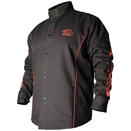 Chaqueta, Semental Negro Bsx Bx9c 9oz. Chaqueta De Soldadura