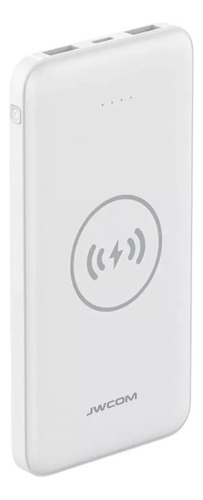 Carregador Indução Sem Fio Qi 5w Power Bank 10000mah Cor Branco
