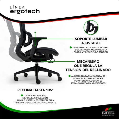 Silla Ejecutiva Escritorio Ergonomica Premium Mesh Ergot