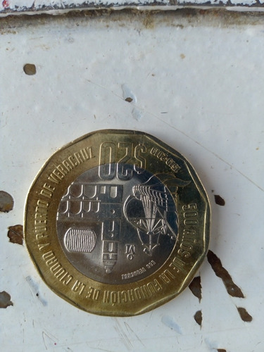 Moneda. De. $20 Pesos Conmemorativa. Del Puerto De Veracruz