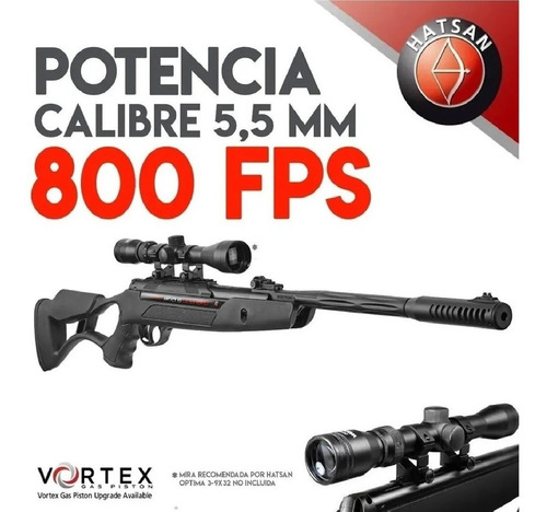 Imagen 6 de 10 de Rifle Nitro Piston Hatsan Airtact Tactico 800fps Silenciador