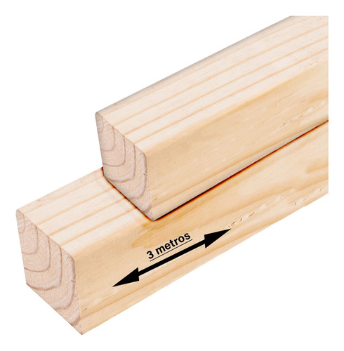 Kit 2 Pontaletes De Pinus Aparelhado 4,8x4,8x3m
