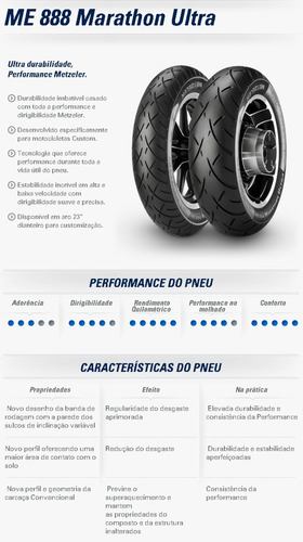 Imagem 8 de 9 de Combo Pneu Metzeler Me888 Marathon 110/90-19 + 160/70-17