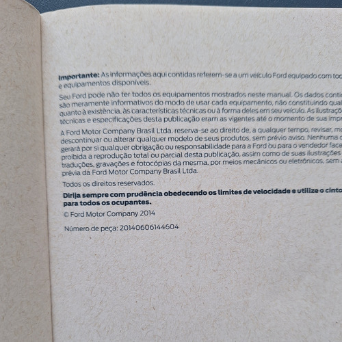 Manual Do Ford Ka 2014 Original E Completo (Usado)