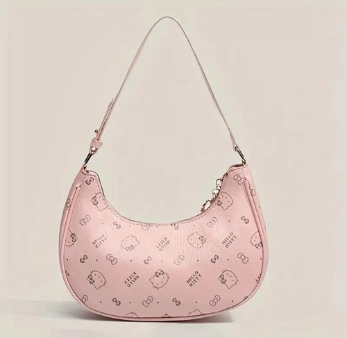 Bolsa De Mano De Hello Kitty Media Luna Rosa Hello Kitty Dorado Rosa