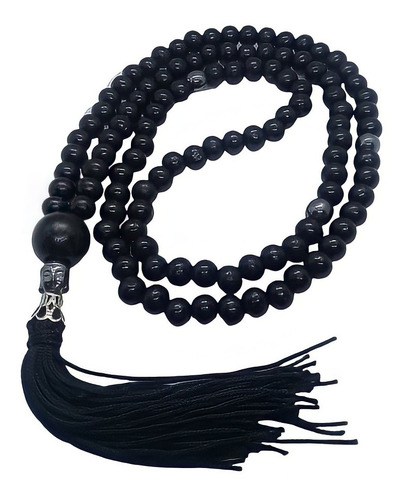 Imagem 5 de 10 de Japamala Masculino De Madeira+pulseira Cabeça Buda Hematita