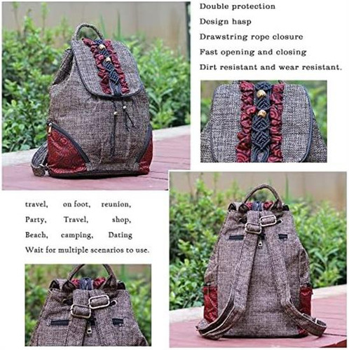 Huangguoshu Hippie Mochila Monedero Para Mujer Mochila Con