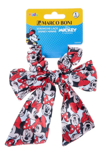 Elástico De Cabelo S/ Metal Scrunchie Laço Minnie Marco Boni