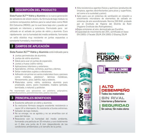 Silicón Transparente Sista Fusion Xlt 1770919 280ml 15201420