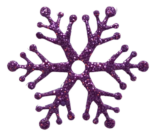 Copos De Nieve Frozen - Goma Eva Glitter (40 U Total) Violeta Copos De Nieve Frozen 4.6 Cm.