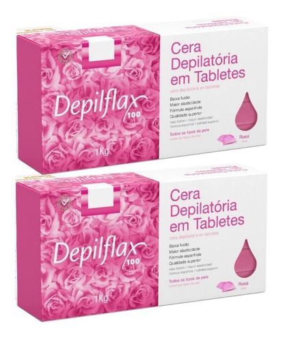 Combo 2kg Cera Quente Rosa Em Tabletes Depilflax