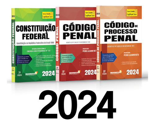 Código Penal + Constituição Federal +  Código De Processo Penal 2023 - Legislação Seca - Livro Brochura