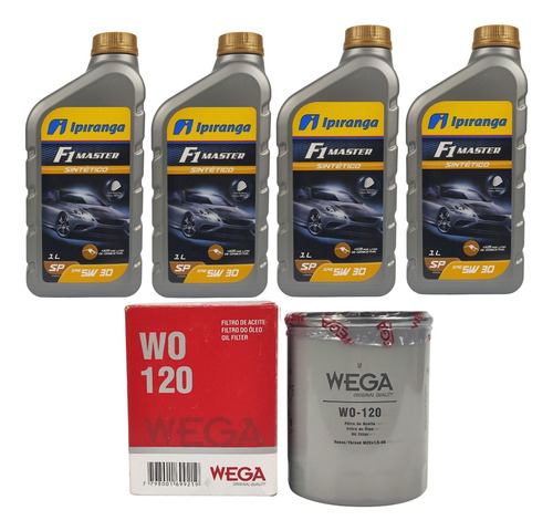 Kit Revisão Troca Oleo Ipiranga 4l 5w30 + Filtro Wo120 Wega