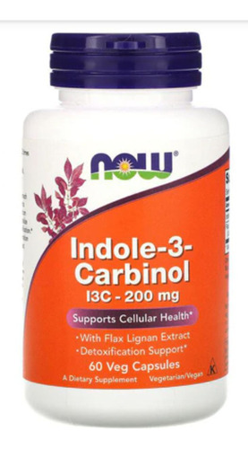 Now Foods Indole Carbinol 200 Mg - 60 Cápsulas Veganas