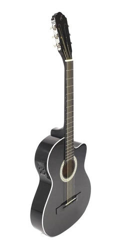 Violão eletroacústica Giannini Start SF-14 CEQ para destros preta verniz brilhante