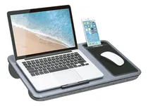 Comprar Redlemon Mesa para Laptop Ergonómica con Soporte para Celular y Mouse Pad, Base con Doble Almohadilla Acojinada y Asa Portátil, para Laptops de Hasta 17 Pulgadas, Ideal para Home Office 57 x 30 x 8 cm