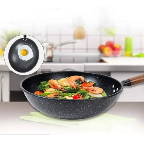 Imagen 6 de 8 de Set De Cocina Olla Sarten Wok Anti Aderente Con Inducción