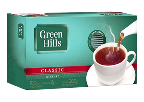 Té Green Hills Classic Caja De 100 Saquitos Pack 3u