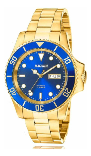 Relógio Magnum Masculino Automático Dourado Ma35075a