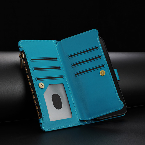Funda Tipo Cartera De Piel Con Cierre De 9 Ranuras Para Huawei Honor Serie 9/90, A Prueba De Golpes, Correa De Muñeca, 6 Colores, Desmontable