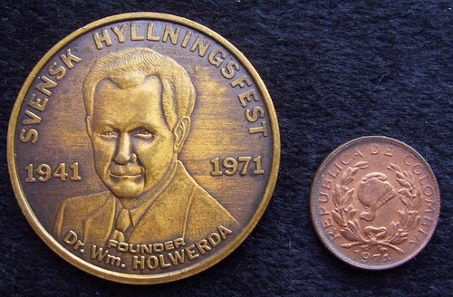 Medalla Conmemorativa Token  Usa Svensk Hyllningsfest Kansas