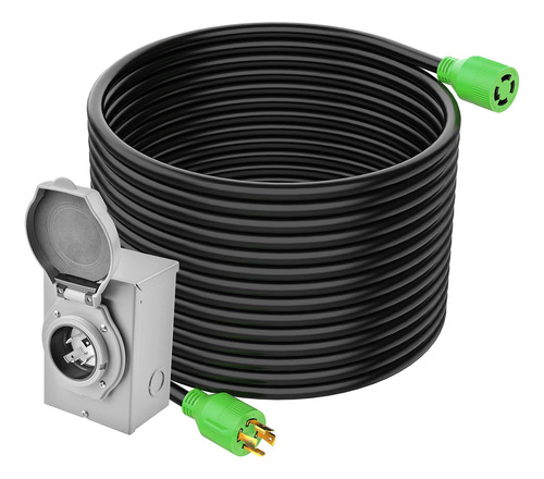 Rvingpro Cable Generador De 30 Amperios De 100 Pies Y Kit De