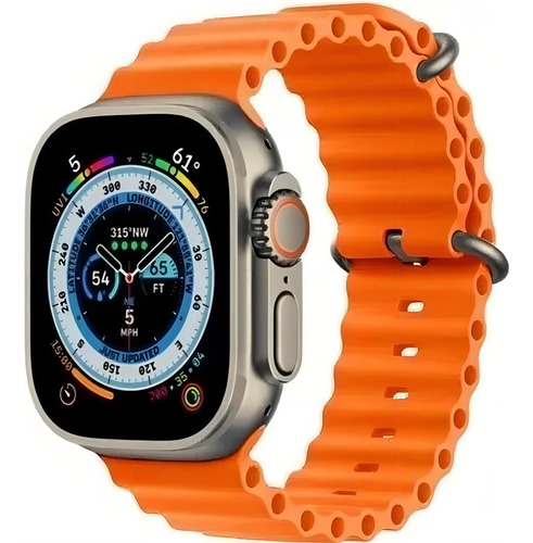 Reloj inteligente Smartwatch T800 Ultra Bluetooth, color de la carcasa: blanco, color de la correa: negro