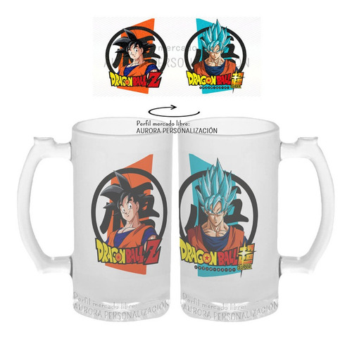 Mug Cervecero Taza Dragon Ball  Vidrio Opalizado 01