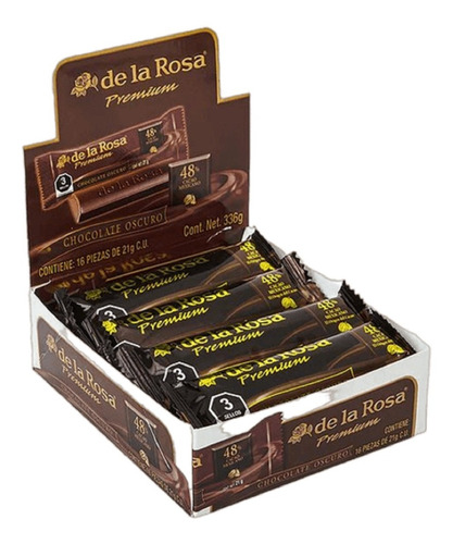 Chocolate Oscuro Premium 16 Piezas 21 Grs De La Rosa
