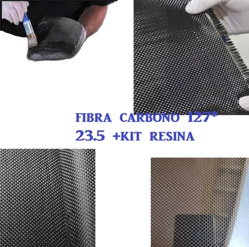 Kit Fibra De Carbono Tela 127cmx23.5cm + Resina Endurec