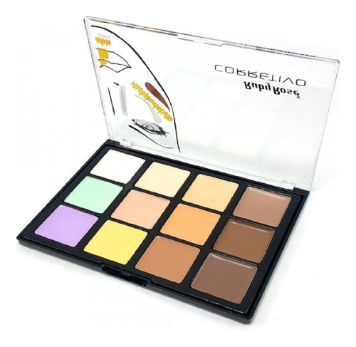 Paleta De Corretivo Em Creme 12 Cores Ruby Rose Tom Light